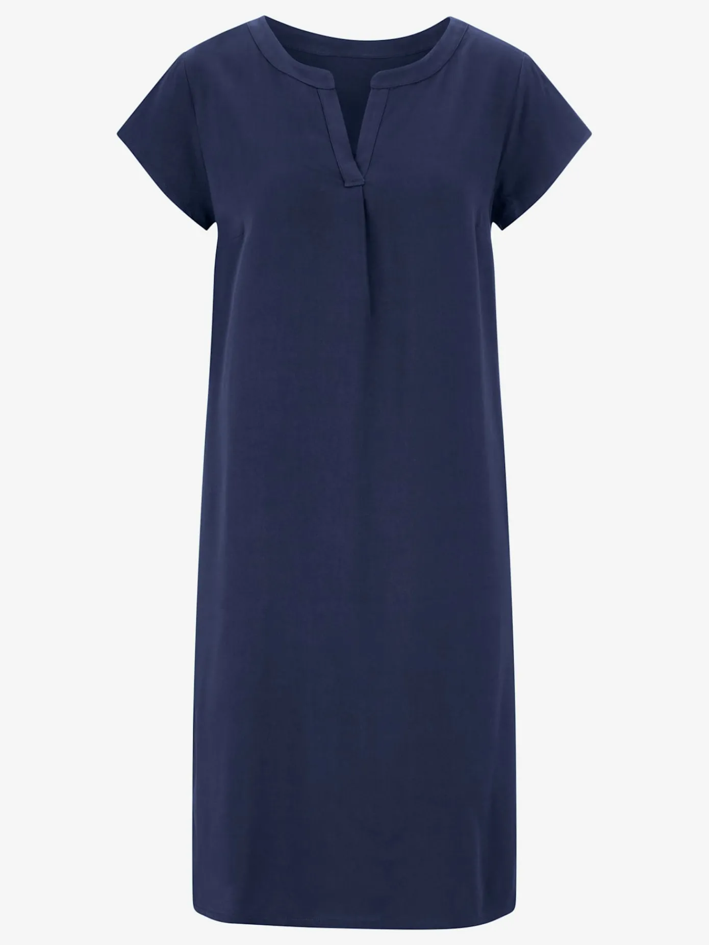 Collection L Robes<Robe évasée manches courtes col rond encolure en v