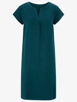 Collection L Robes<Robe évasée manches courtes col rond encolure en v