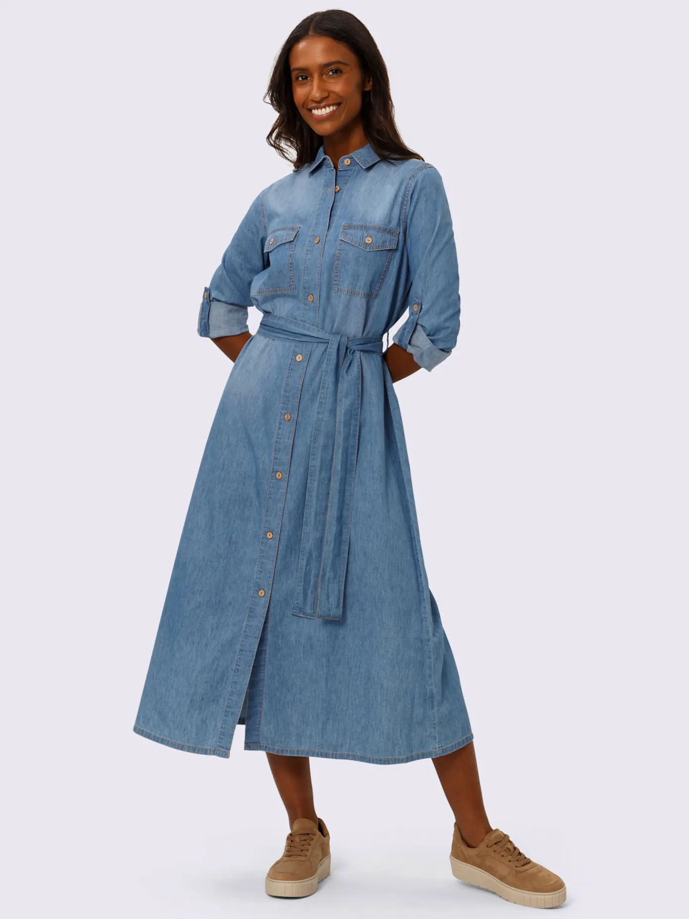 Best Connection Robes<Robe-chemisier pur coton