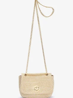 Vivance Maroquinerie<Sac en bandoulière petite poche intérieure avec glissière en imitation raphia