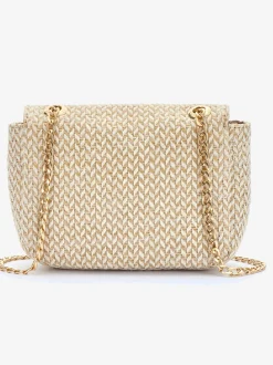 Vivance Maroquinerie<Sac en bandoulière petite poche intérieure avec glissière en imitation raphia