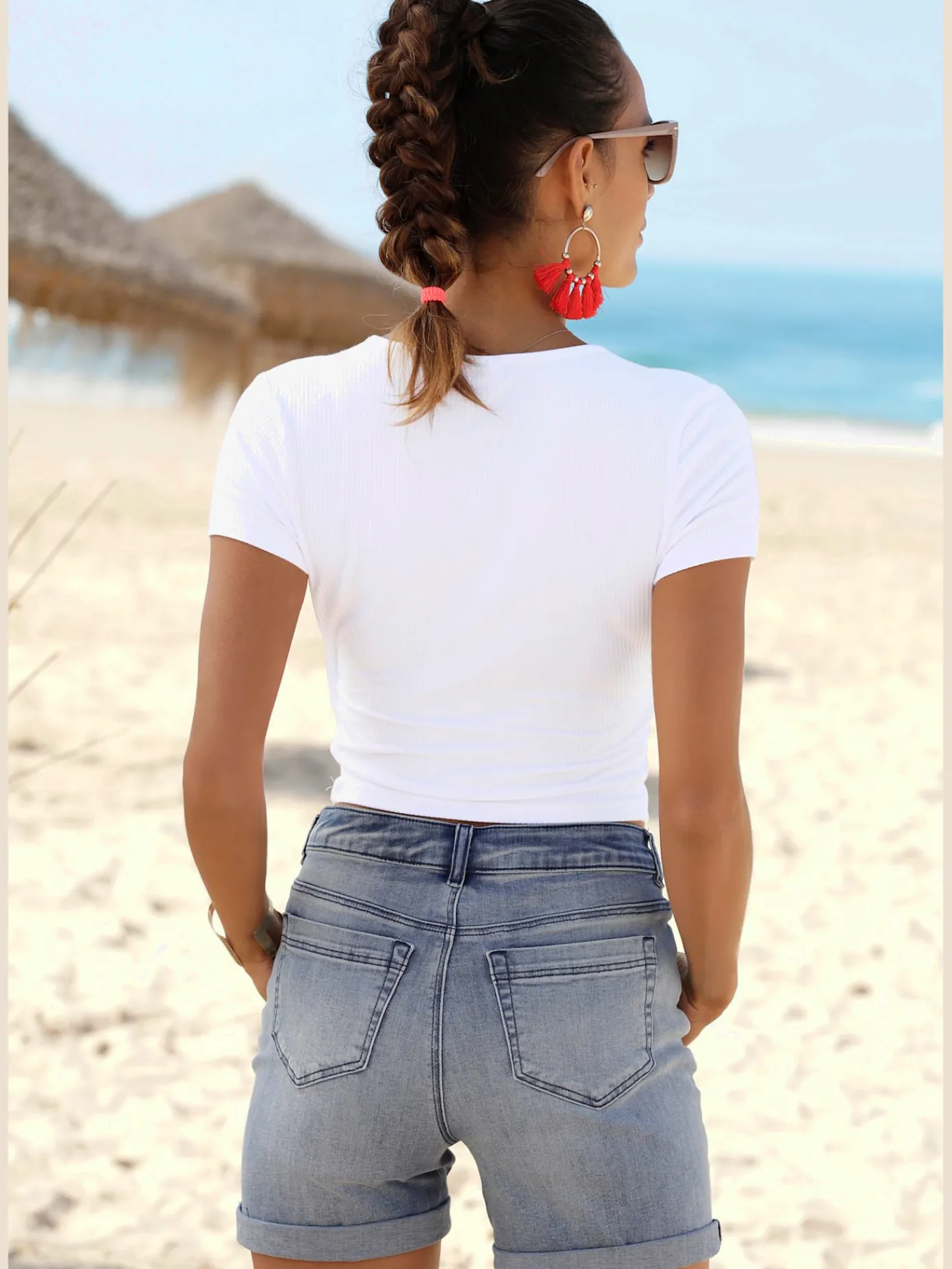 Buffalo Shorts Et Bermudas|Mode De Plage<Short en jean taille haute avec patte de boutonnage tendance devant