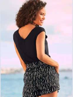 s.Oliver Shorts Et Bermudas|Mode De Plage<Short tissé ceinture élastique confortable