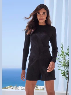 French Connection Shorts Et Bermudas|Pantalons<Shorts short en tricot côtelé