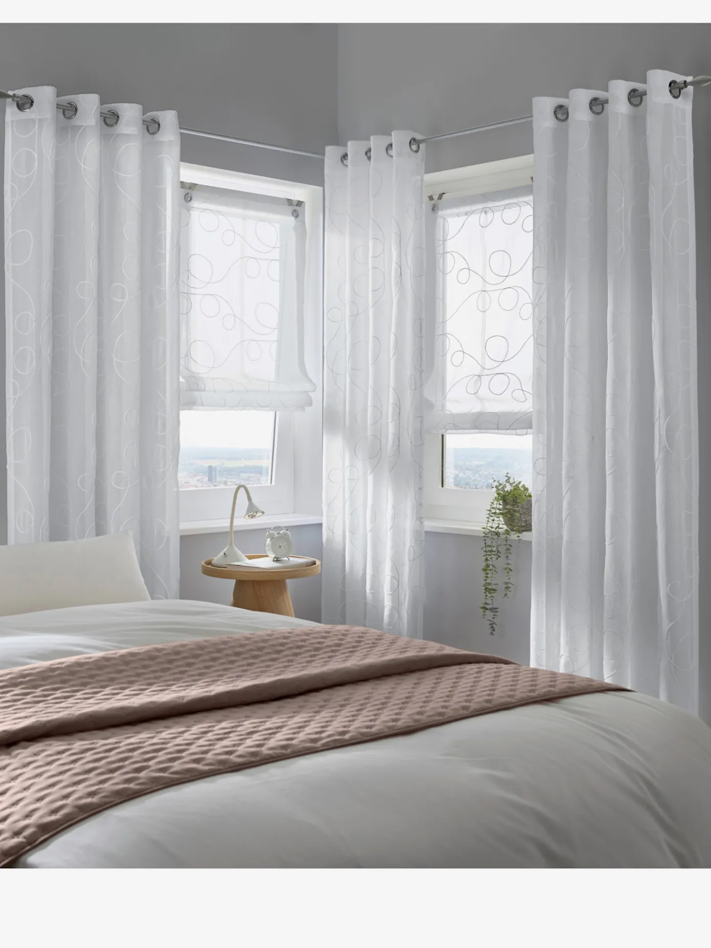 helline home Rideaux Et Stores<Store-bateau avec broderie