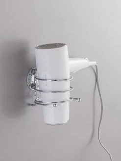 helline home Petits Rangements|Accessoires De Bain<Support pour sèche-cheveux acier chromé