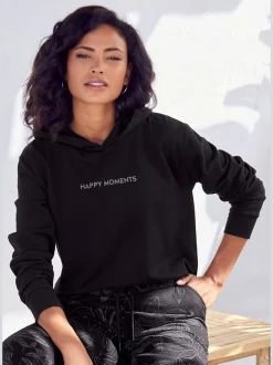 LASCANA Tenues De Détente|Pulls<Sweat à capuche confortable avec imprimé discret devant