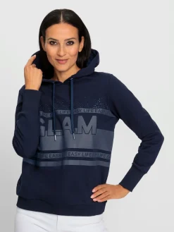 Rick Cardona Tenues De Détente|Pulls<Sweatshirt à capuche motif imprimé avec pierres brillantes fantaisie