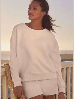 s.Oliver Tenues De Détente|Pulls<Sweatshirt en qualité côtelée