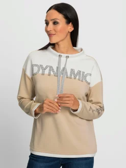 Rick Cardona Tenues De Détente|Pulls<Sweatshirt inscription avec petites pierres brillantes fantaisie