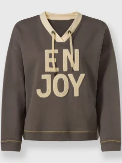 Rick Cardona Tenues De Détente|Pulls<Sweatshirt inscription en polaire douce