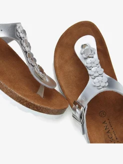 LASCANA Sandales<Tongs fleurs tendance effet métallisé