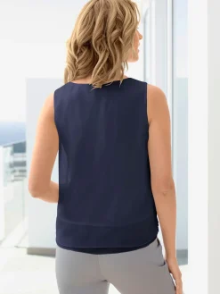 Tenues De Cérémonie|Débardeurs<Top femme évasé avec encolure ronde plissée