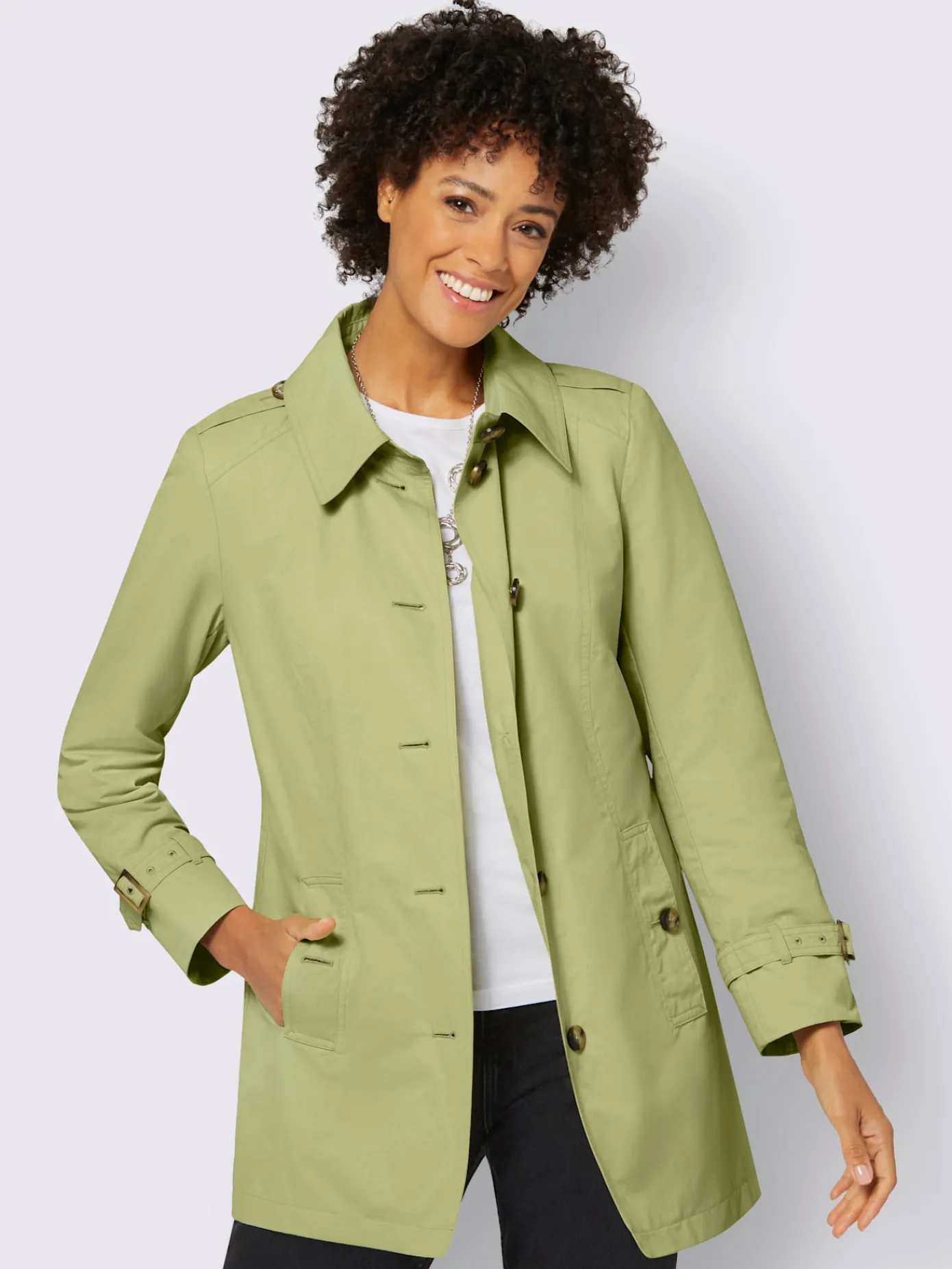 Collection L Vestes<Trench-coat 64% coton