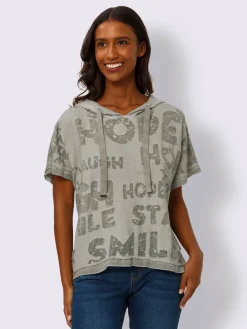 Mandarin T-Shirts<T-shirt à capuche élégante qualité