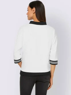 Rick Cardona T-Shirts<T-shirt à col montant bande en maille décorative