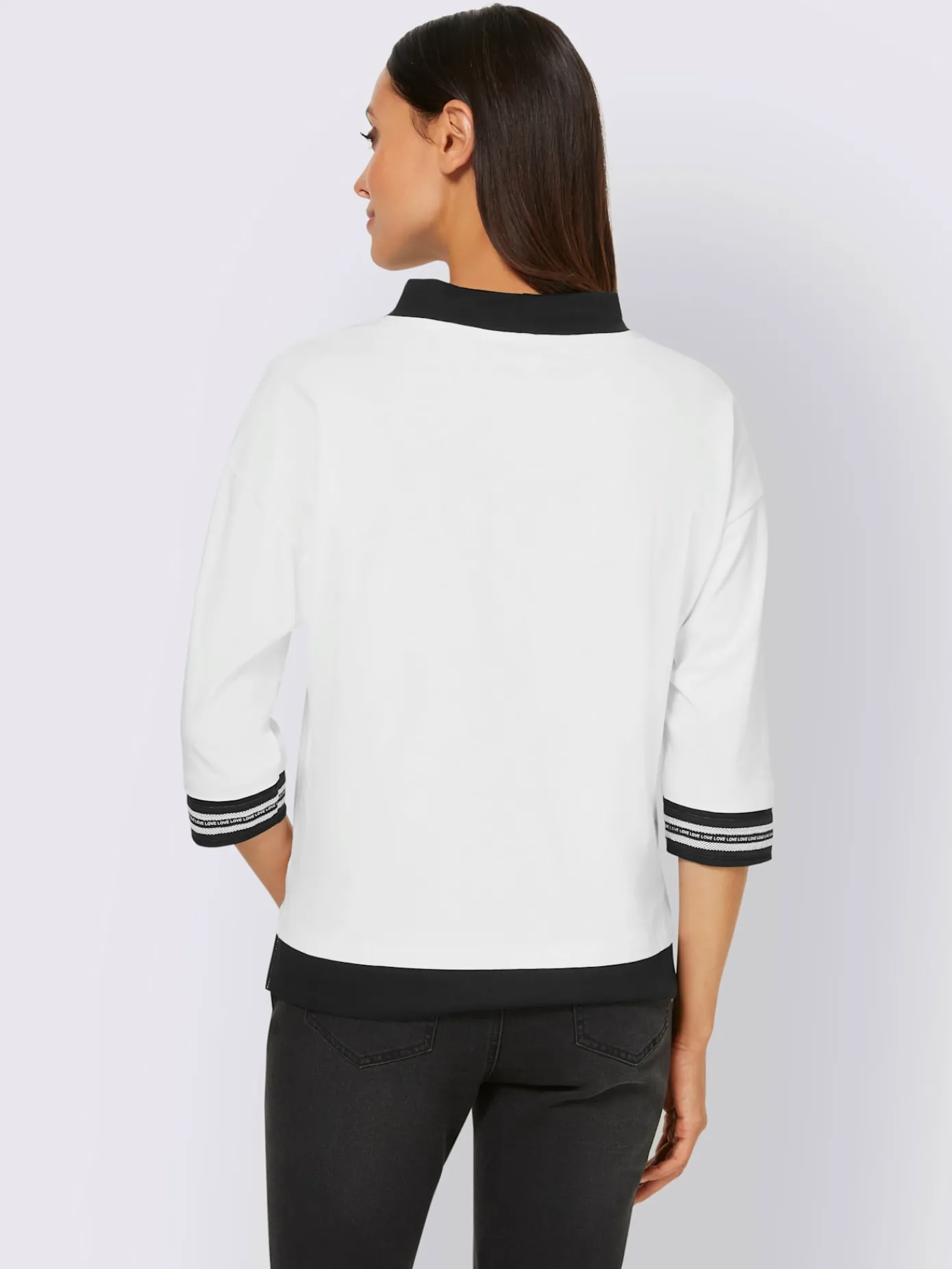 Rick Cardona T-Shirts<T-shirt à col montant bande en maille décorative