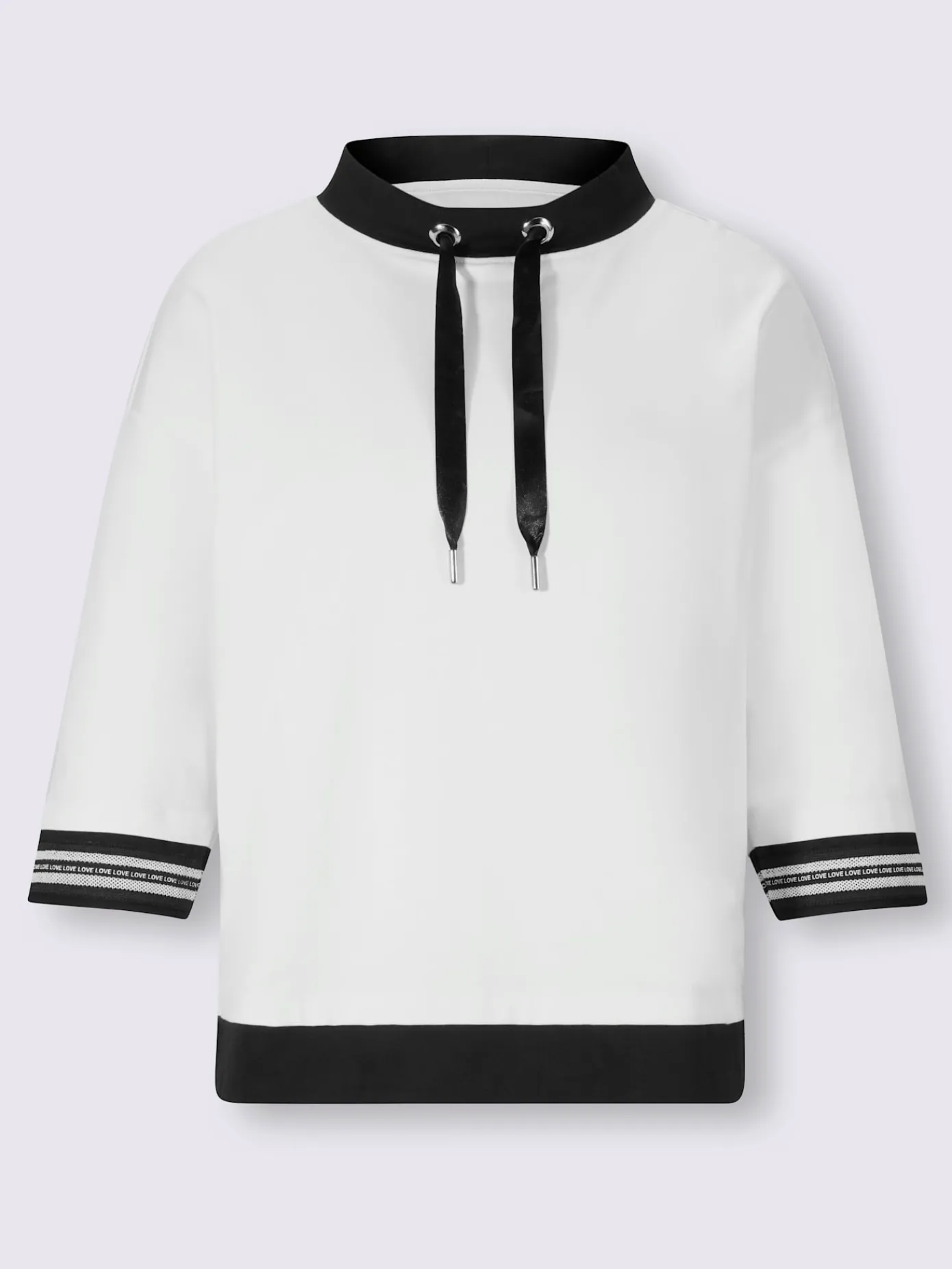 Rick Cardona T-Shirts<T-shirt à col montant bande en maille décorative