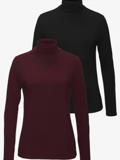 LASCANA T-Shirts<T-shirt à col montant fronces délicates au col roulé