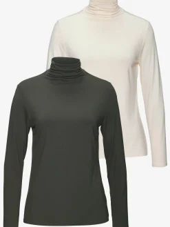 LASCANA T-Shirts<T-shirt à col montant fronces délicates au col roulé