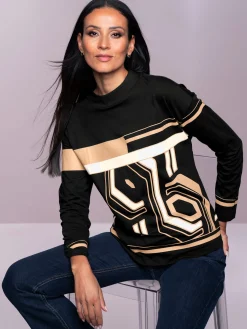 Rick Cardona T-Shirts<T-shirt à col montant imprimé graphique