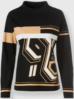 Rick Cardona T-Shirts<T-shirt à col montant imprimé graphique