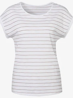 Vivance T-Shirts<T-shirt à col rond bandes en lurex couleur cuivre