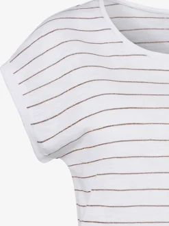 Vivance T-Shirts<T-shirt à col rond bandes en lurex couleur cuivre