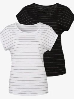 Vivance T-Shirts<T-shirt à col rond bandes en lurex couleur cuivre