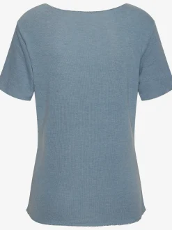 LASCANA T-Shirts<T-shirt à col rond bords pailletés raffinés à l'encolure, aux finitions des manches et à l'ourlet