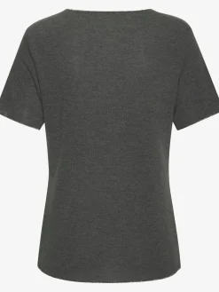 LASCANA T-Shirts<T-shirt à col rond bords pailletés raffinés à l'encolure, aux finitions des manches et à l'ourlet