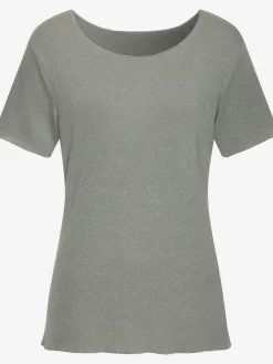 LASCANA T-Shirts<T-shirt à col rond bords pailletés raffinés à l'encolure, aux finitions des manches et à l'ourlet