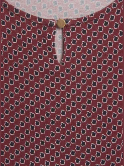 Vivance T-Shirts<T-shirt à col rond encolure ronde avec petite ouverture et bouton doré devant