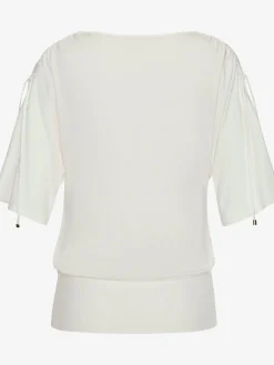 LASCANA T-Shirts<T-shirt à col rond fronce avec liens à nouer aux épaules pour régler la longueur des manches : manches courtes ou mi-longues