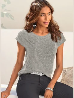 Vivance T-Shirts<T-shirt à col rond jersey avec effet brillant raffiné