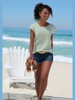 Vivance T-Shirts<T-shirt à col rond manches chauve-souris tendance