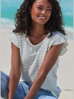 Vivance T-Shirts<T-shirt à col rond manches chauve-souris tendance