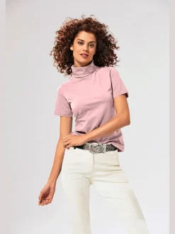 Linea Tesini T-Shirts<T-shirt à col roulé basique facile à associer avec joli col roulé