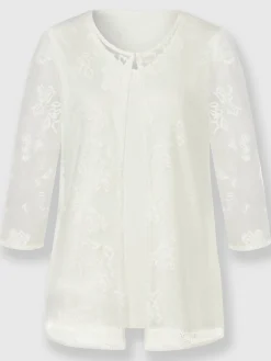 Fair Lady T-Shirts<T-shirt 2 en 1 avec dentelle transparente