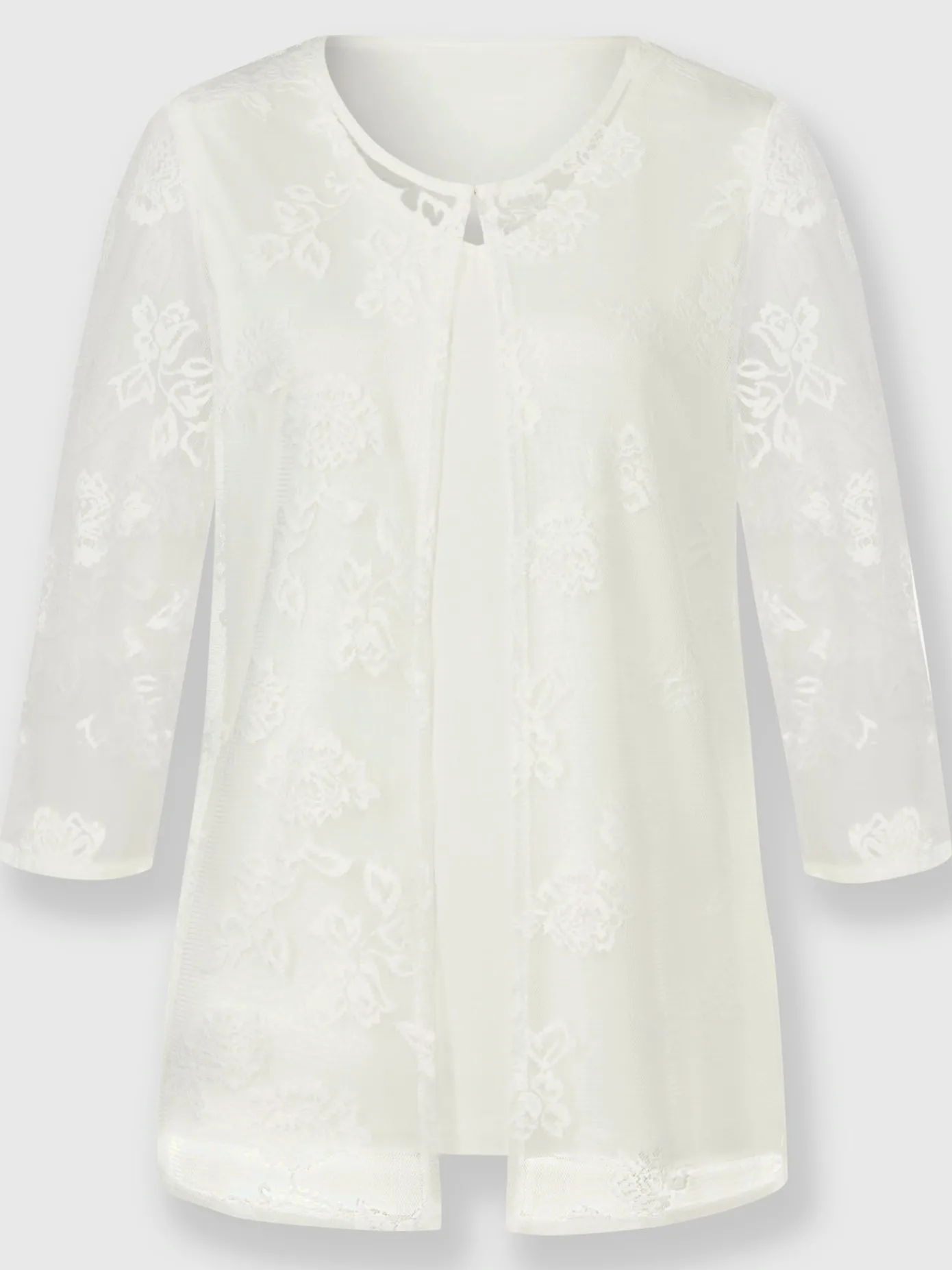 Fair Lady T-Shirts<T-shirt 2 en 1 avec dentelle transparente