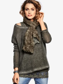 Linea Tesini T-Shirts<T-shirt 2 en 1 look 2 en 1, livré avec l'écharpe