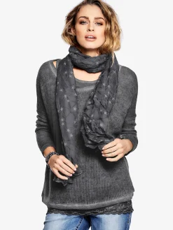 Linea Tesini T-Shirts<T-shirt 2 en 1 look 2 en 1, livré avec l'écharpe