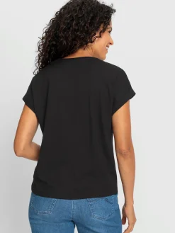 T-Shirts<T-shirt à encolure ronde 50% coton et 50% modal