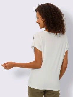 Linea Tesini T-Shirts<T-shirt à encolure ronde dentelle ajourée