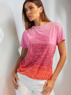 Rick Cardona T-Shirts<T-shirt à encolure ronde effet vaporeux chic