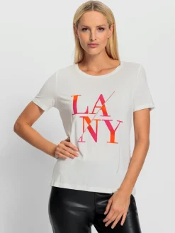 Rick Cardona T-Shirts<T-shirt à encolure ronde inscription tendance