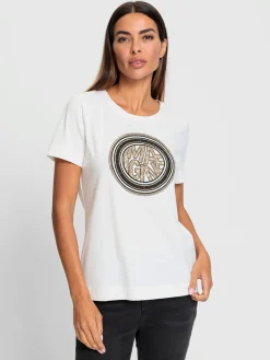 Rick Cardona T-Shirts<T-shirt à encolure ronde jolies pierres brillantes fantaisie