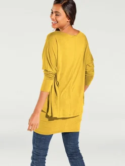 Linea Tesini T-Shirts<T-shirt à encolure ronde look décontracté tendance, manches chauve-souris