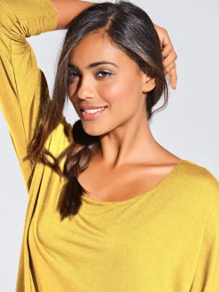 Linea Tesini T-Shirts<T-shirt à encolure ronde look décontracté tendance, manches chauve-souris