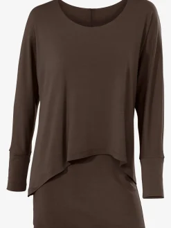 Linea Tesini T-Shirts<T-shirt à encolure ronde look décontracté tendance, manches chauve-souris